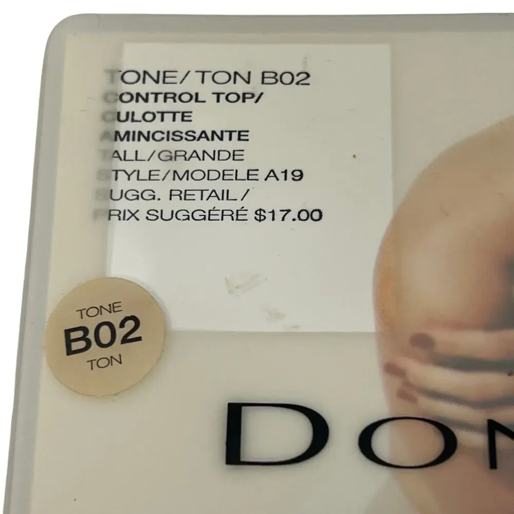 Donna Karan Control Top Hosiery The Nudes B02 Tall Pantyhose Vintage 1990s